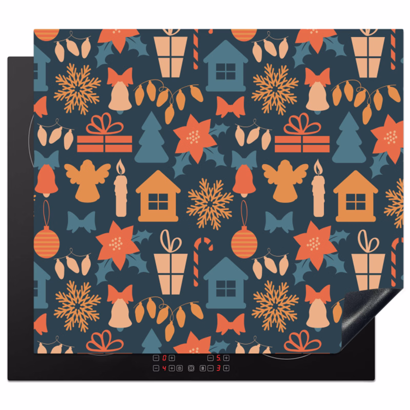 Induction hob protector - Pattern - Christmas - Symbols - Blue — 1