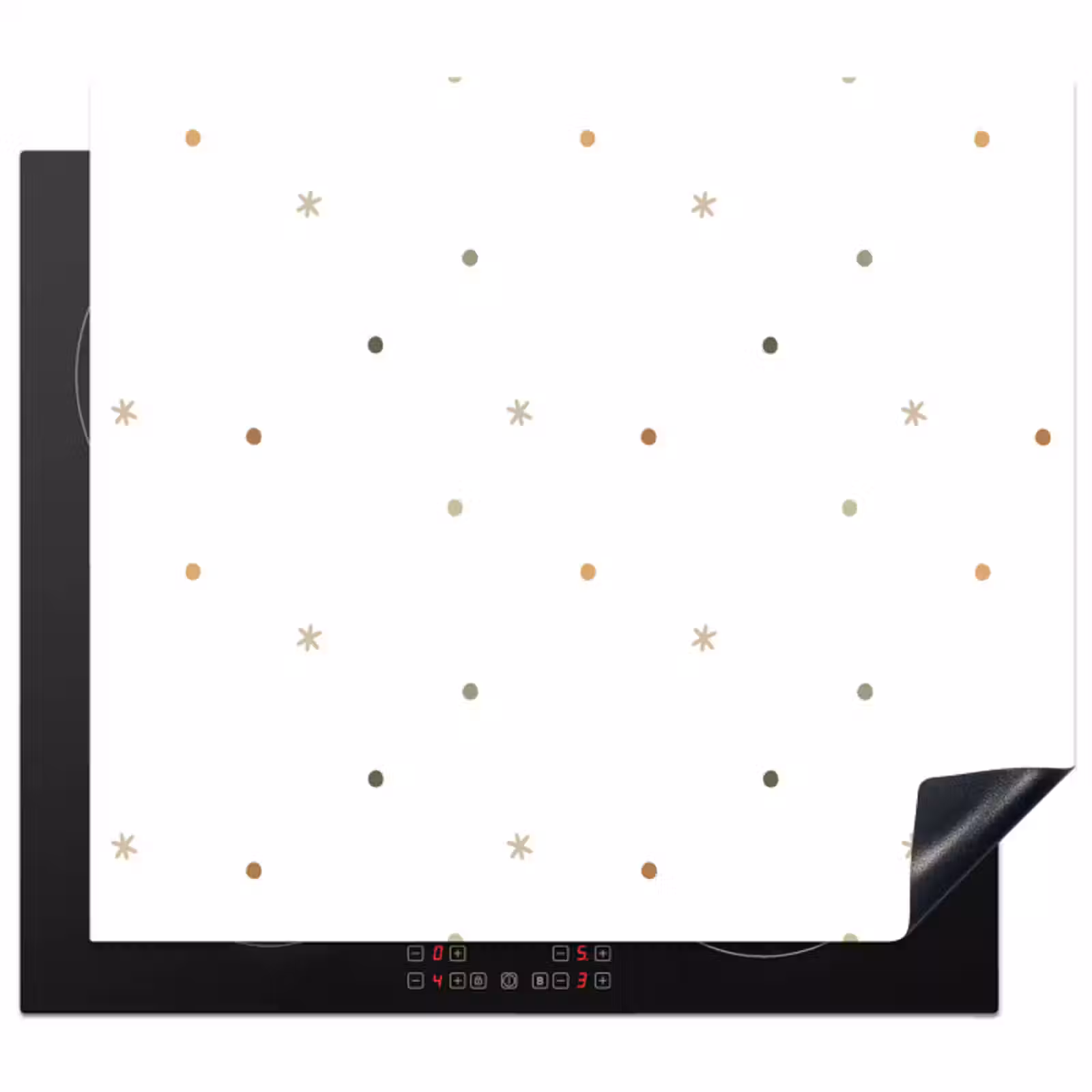 Induction hob protector - Pattern - Dots - Stars - White — 1