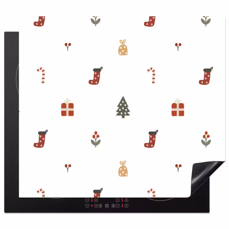 Induction hob protector - Illustration - Christmas symbols - White — 1