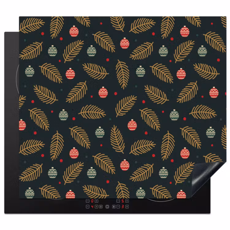 Induction hob protector - Pattern - Christmas - Symbols - Green — 1