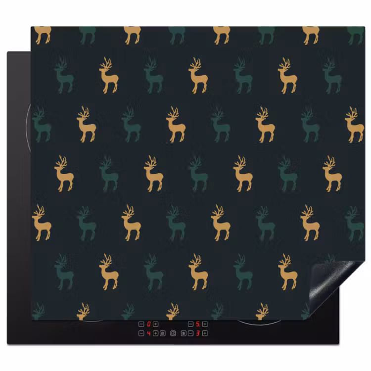 Induction hob protector - Pattern - Green - Deer — 1