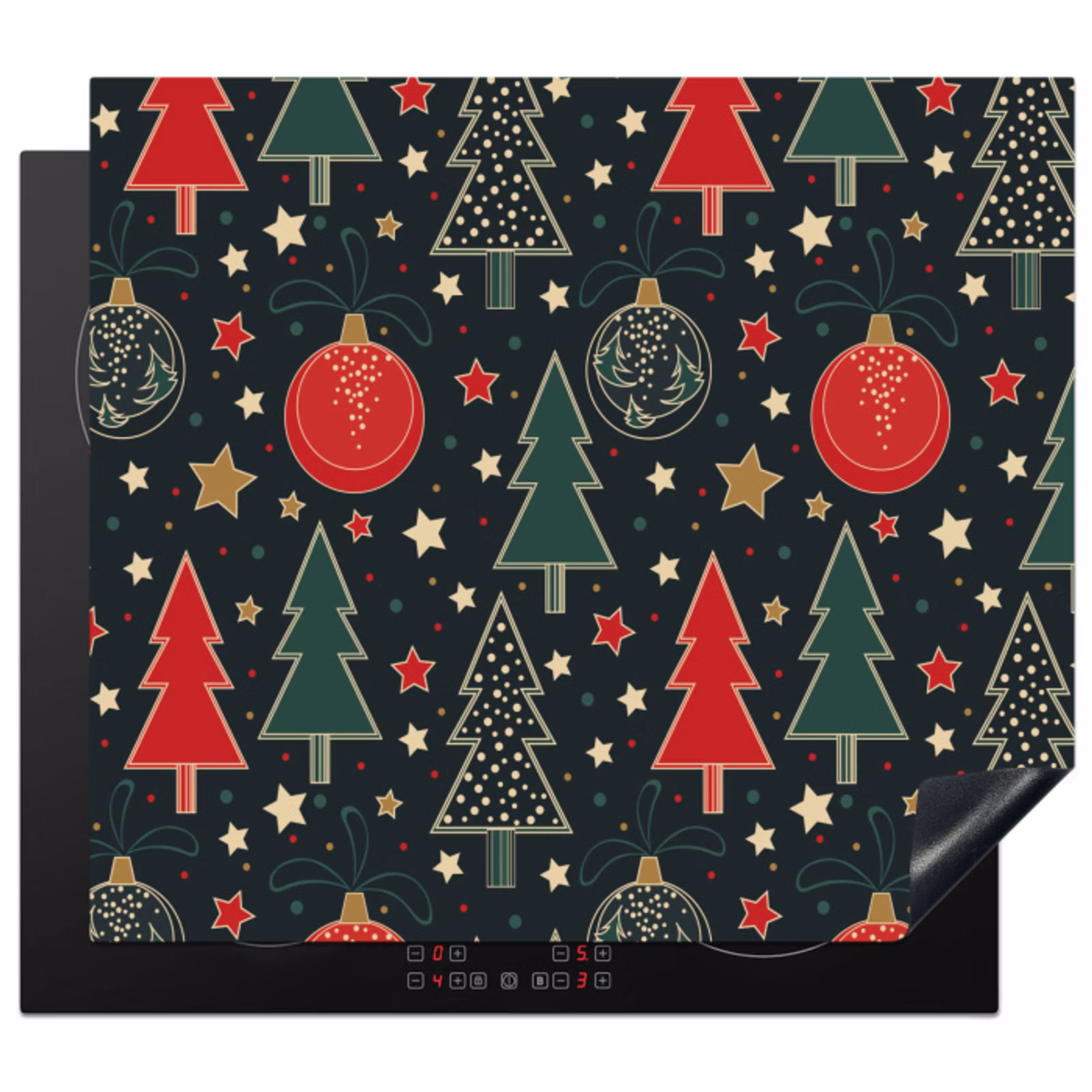 Induction hob protector - Illustration - Christmas - Stars - Green — 1