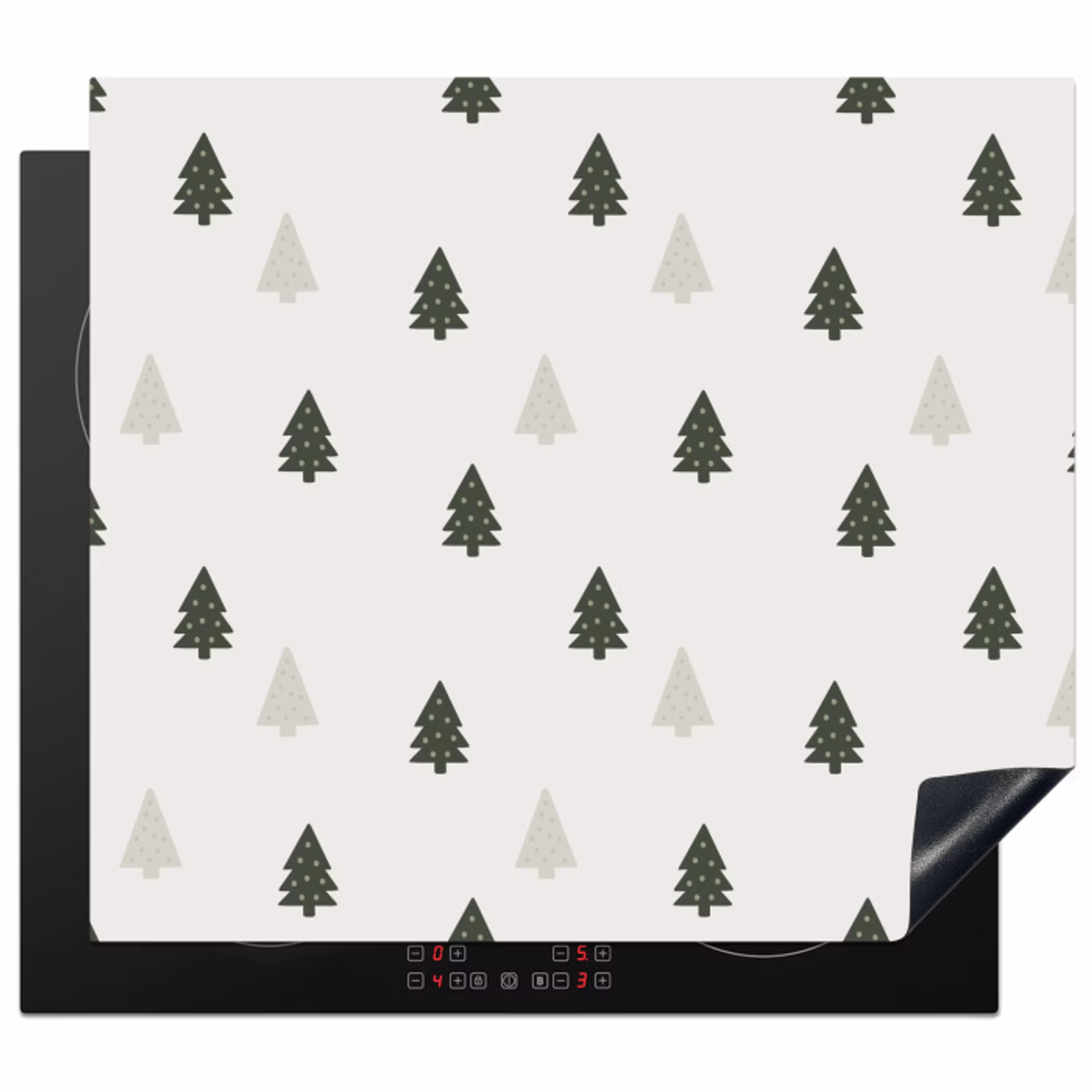 Induction hob protector - Illustration - Christmas trees - White — 1