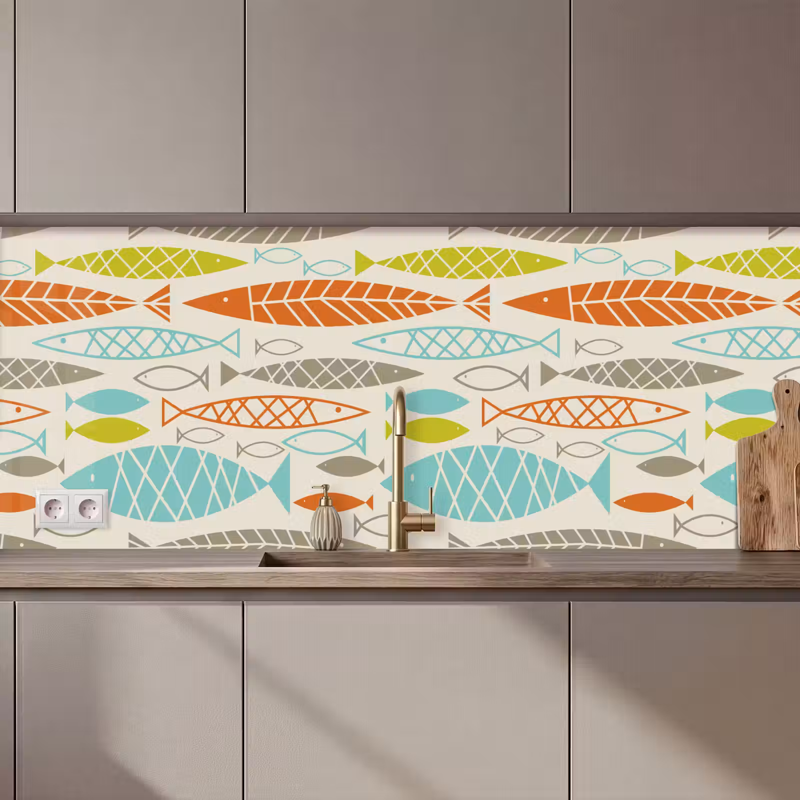 Kitchen splashback - Fish - 50s - Pattern — 1