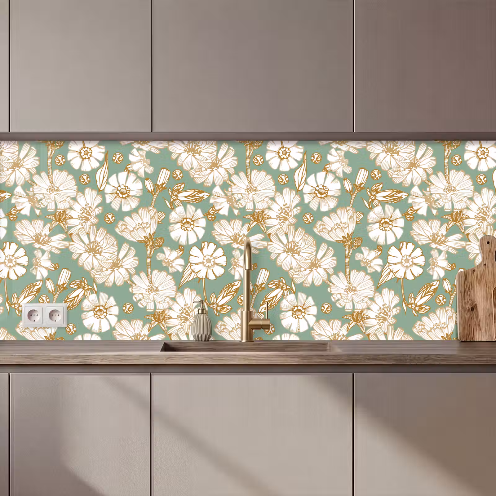 Kitchen splashback - Flower - Art nouveau - Design — 1