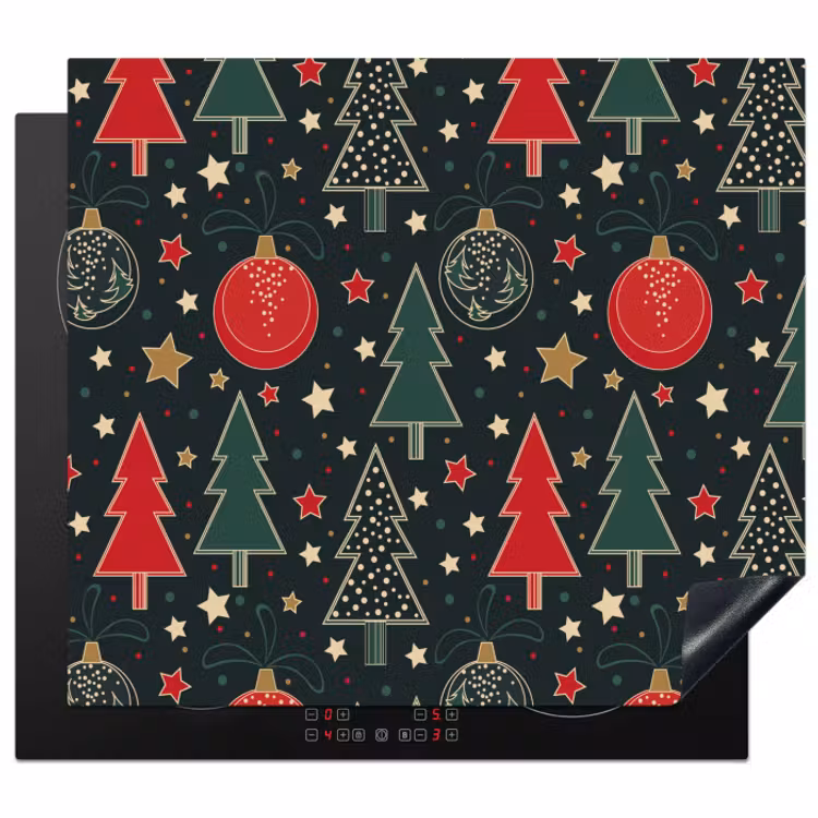 Induction hob protector - Illustration - Christmas - Stars - Green — 1