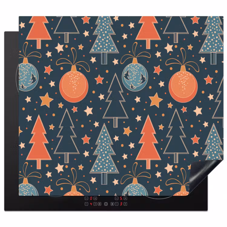 Induction hob protector - Illustration - Christmas - Symbols - Blue — 1