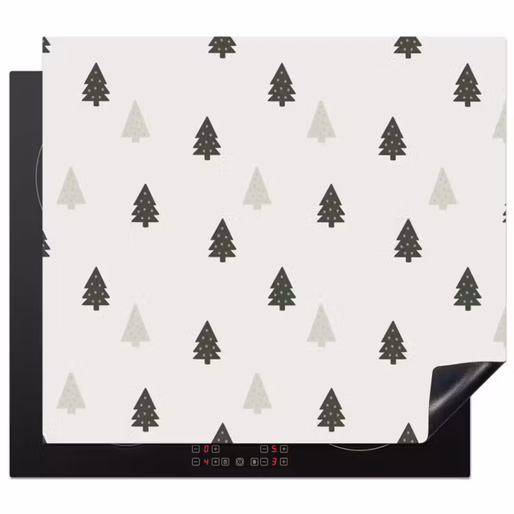 Induction hob protector - Illustration - Christmas trees - White — 1