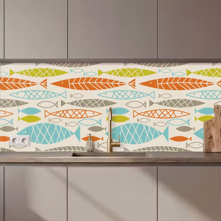 Kitchen splashback - Fish - 50s - Pattern — 1