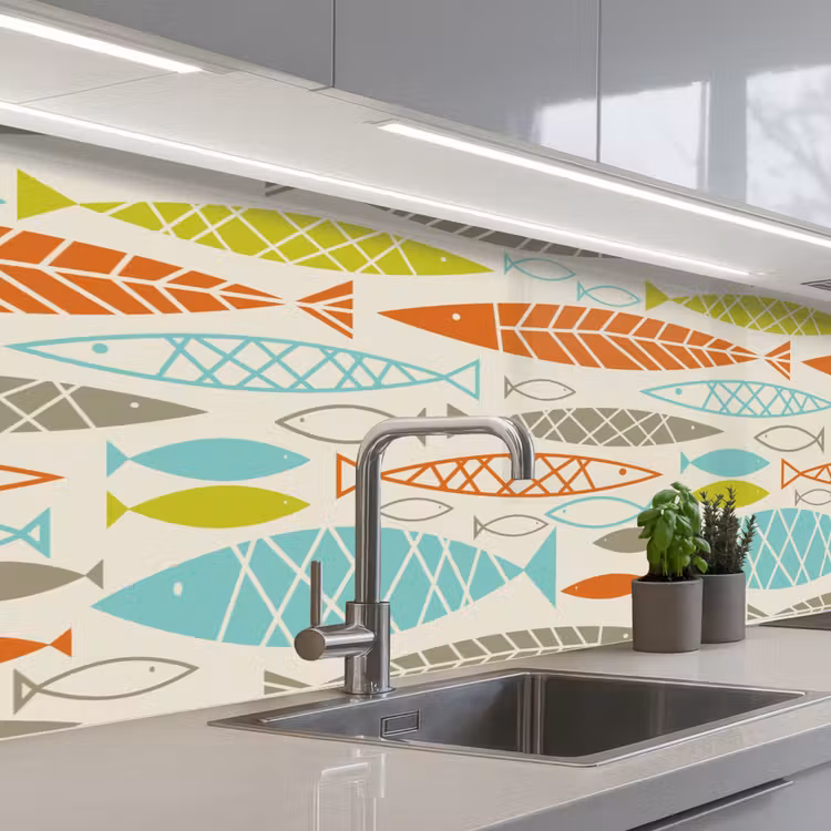 Kitchen splashback - Fish - 50s - Pattern — 2