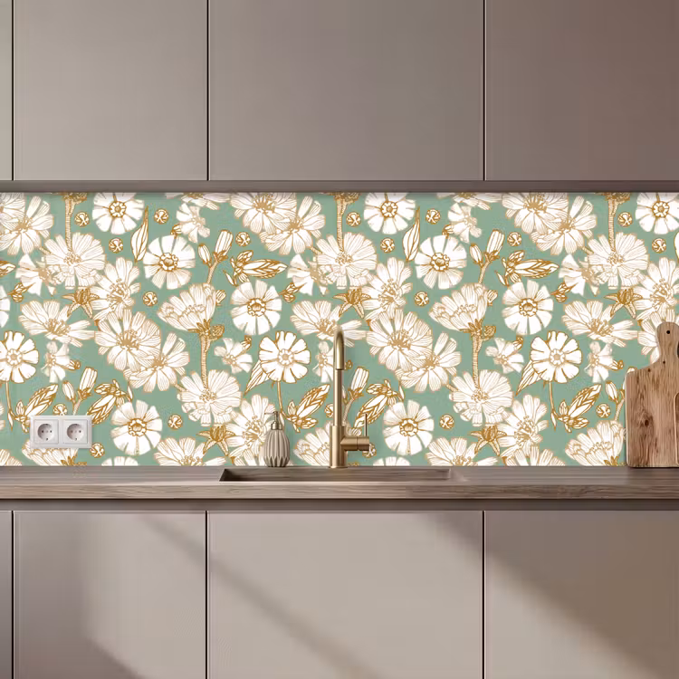 Kitchen splashback - Flower - Art nouveau - Design — 1