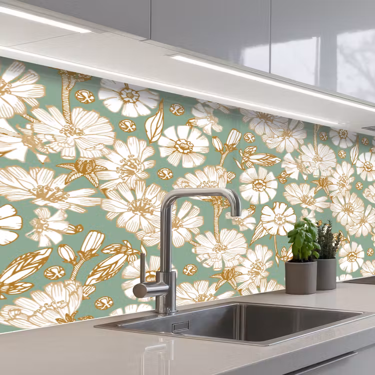 Kitchen splashback - Flower - Art nouveau - Design — 2