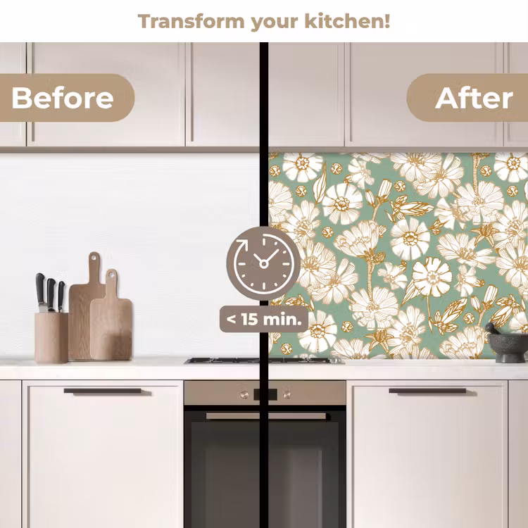 Kitchen splashback - Flower - Art nouveau - Design — 3