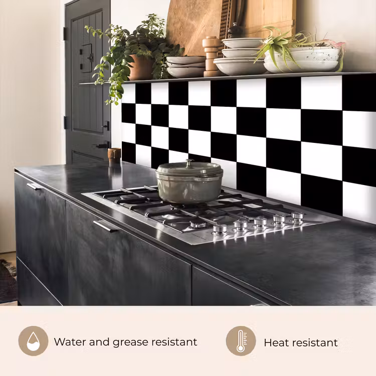 Kitchen splashback - Chessboard - Patterns - Black and White — 5