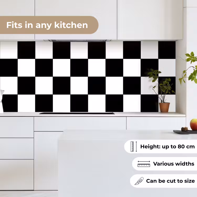 Kitchen splashback - Chessboard - Patterns - Black and White — 7