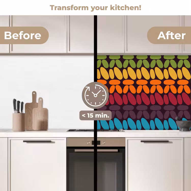 Kitchen splashback - Crochet patterns - Retro - Rainbow — 3