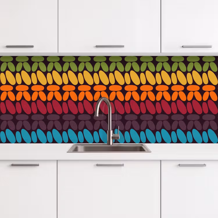 Kitchen splashback - Crochet patterns - Retro - Rainbow — 4