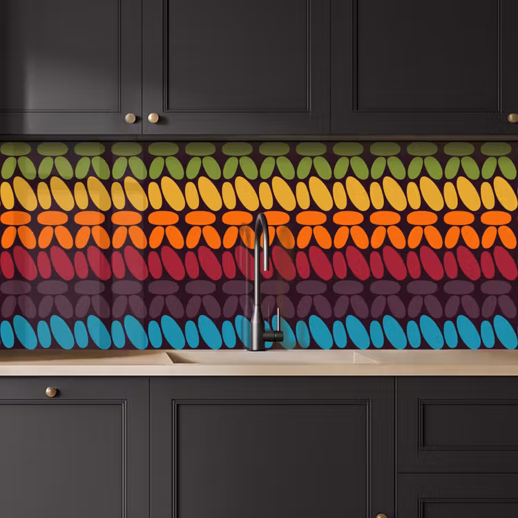Kitchen splashback - Crochet patterns - Retro - Rainbow — 6