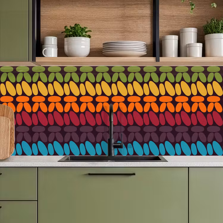 Kitchen splashback - Crochet patterns - Retro - Rainbow — 8