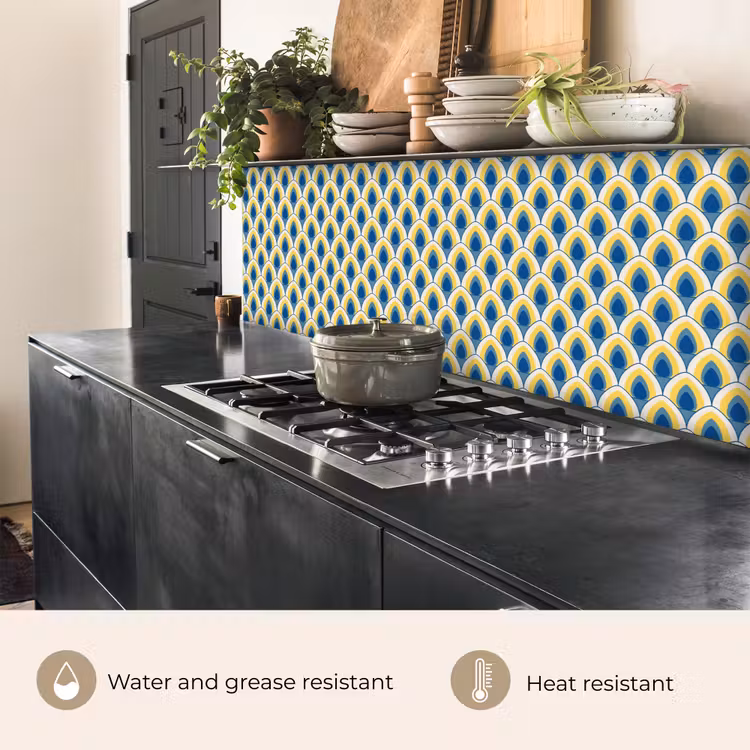 Kitchen splashback - Design - Pattern - Retro - Yellow - Blue — 5