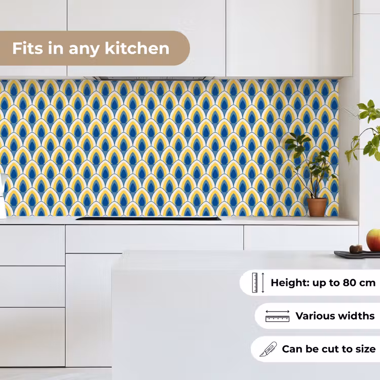 Kitchen splashback - Design - Pattern - Retro - Yellow - Blue — 7
