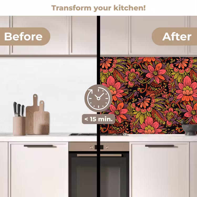 Kitchen splashback - Flowers - Leaves - Design — 3