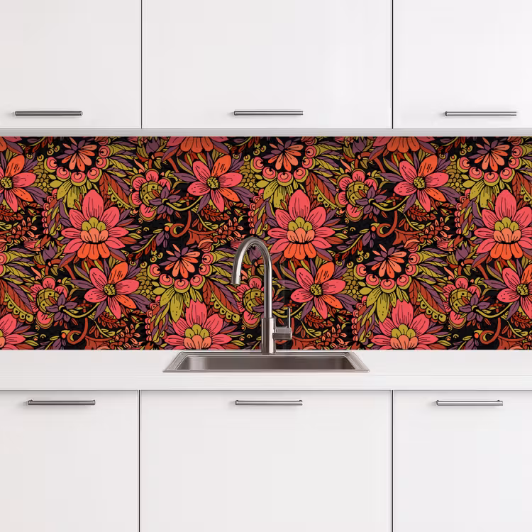 Kitchen splashback - Flowers - Leaves - Design — 4