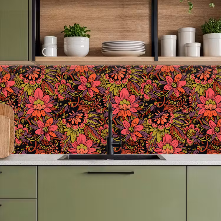 Kitchen splashback - Flowers - Leaves - Design — 8