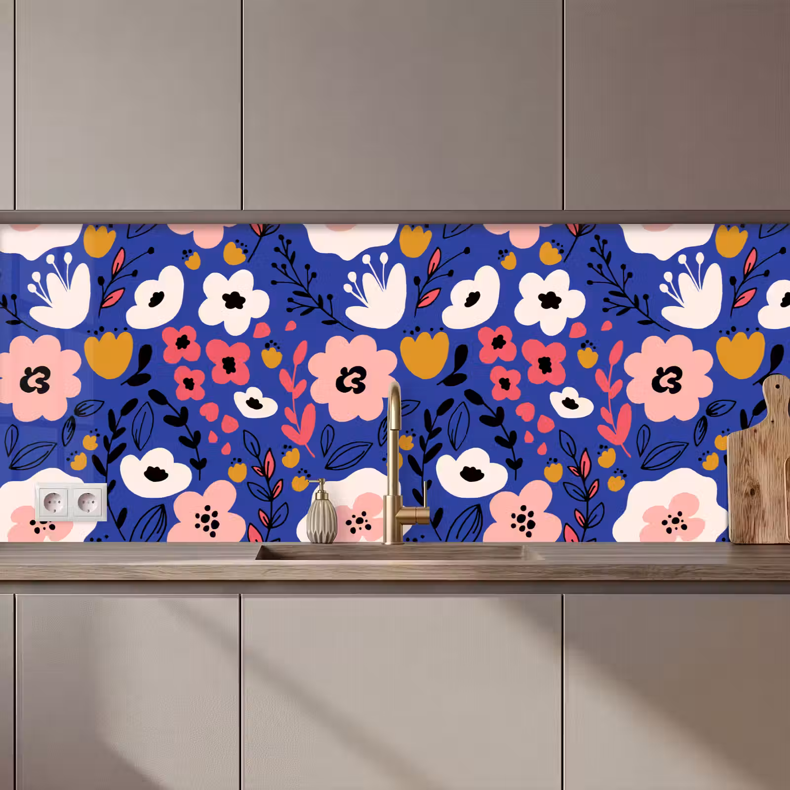 Kitchen splashback - Flowers - Leaves - Patterns — 1
