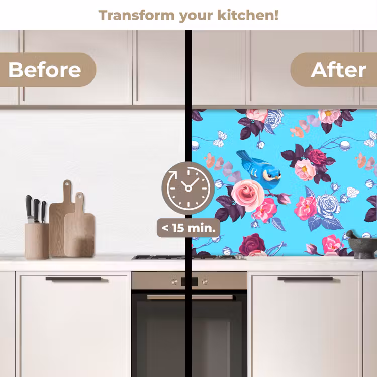 Kitchen splashback - Bird - Flowers - Patterns — 3