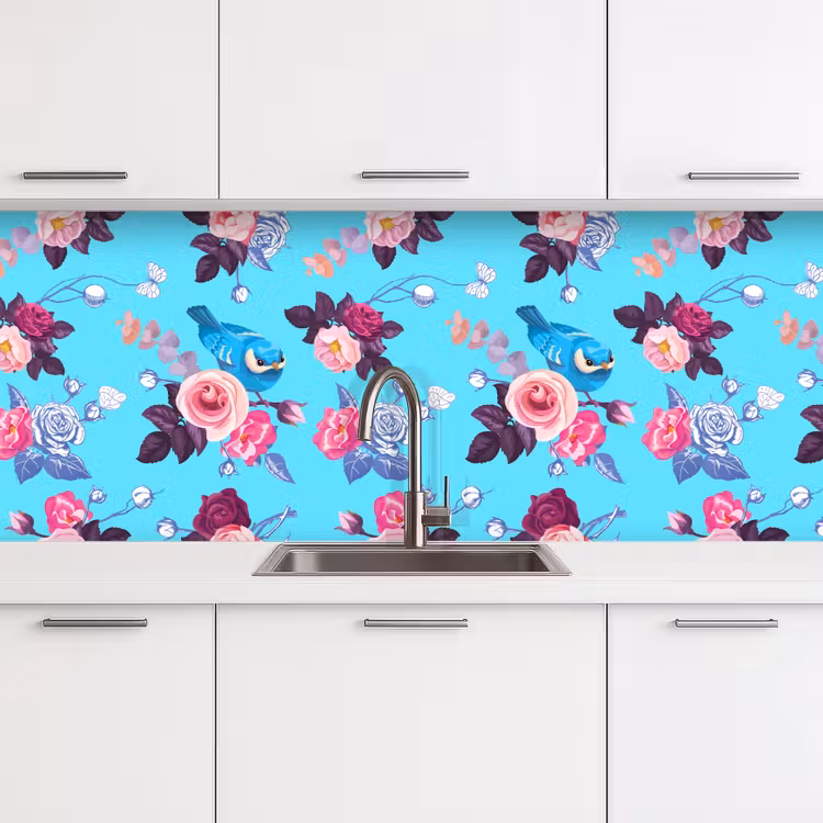 Kitchen splashback - Bird - Flowers - Patterns — 4