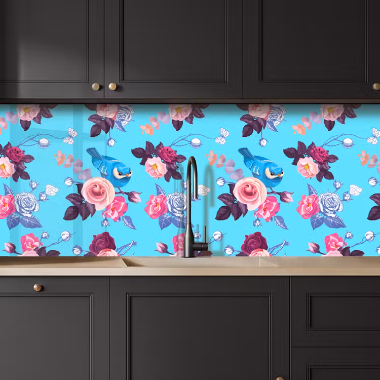 Kitchen splashback - Bird - Flowers - Patterns — 6
