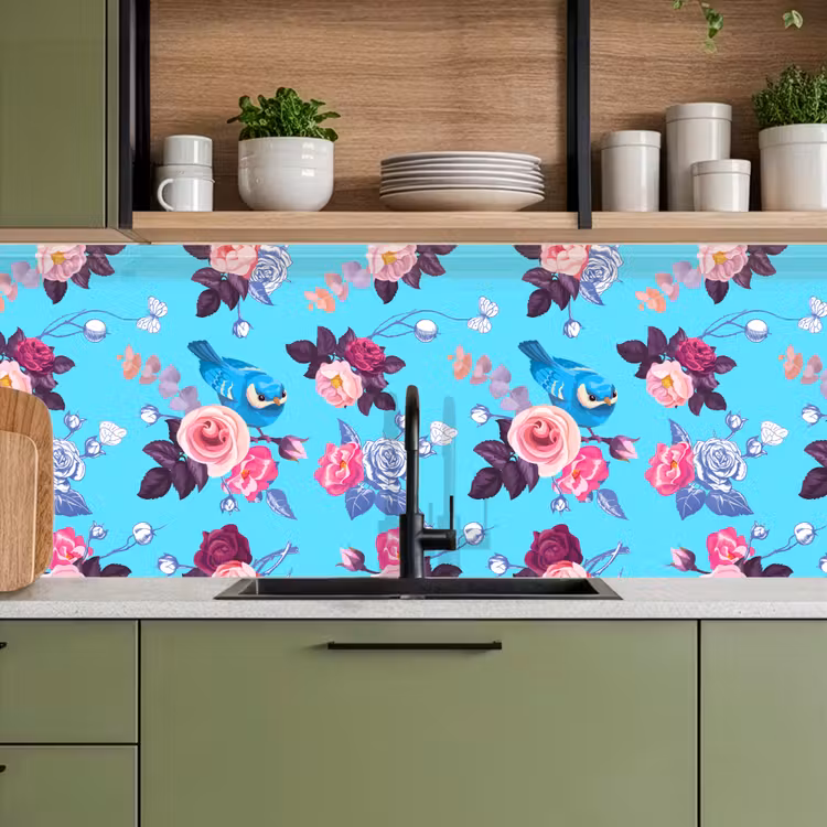 Kitchen splashback - Bird - Flowers - Patterns — 8