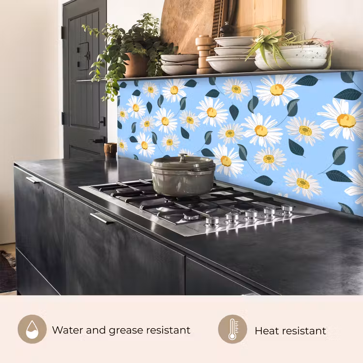Kitchen splashback - Daisies - Blue - Pattern — 5