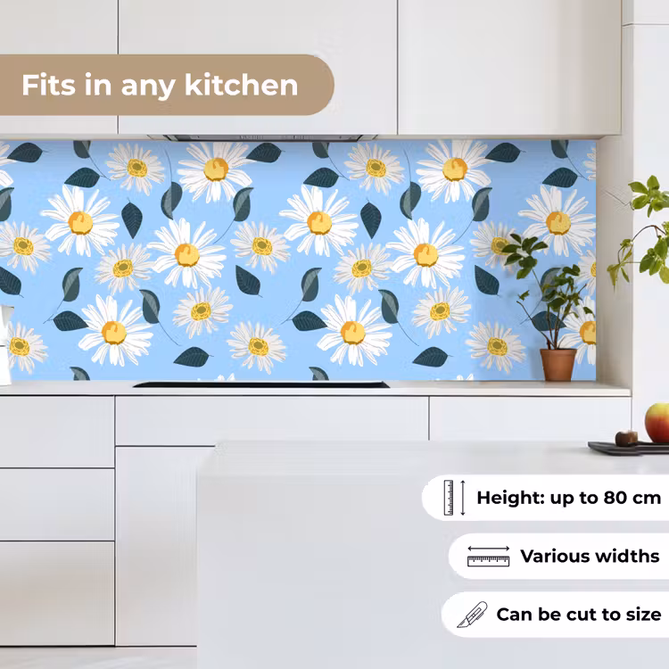 Kitchen splashback - Daisies - Blue - Pattern — 7