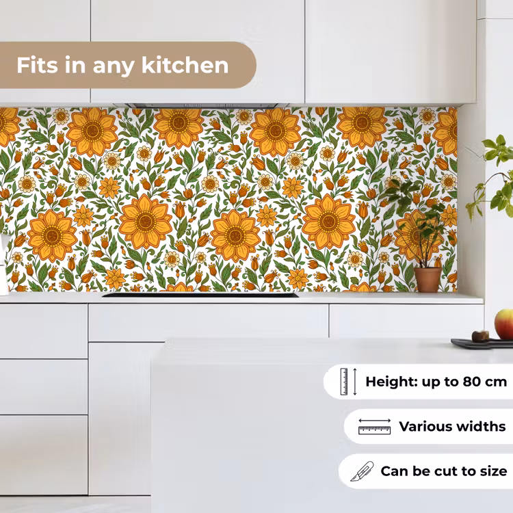 Kitchen splashback - Flowers - Orange - Design — 7