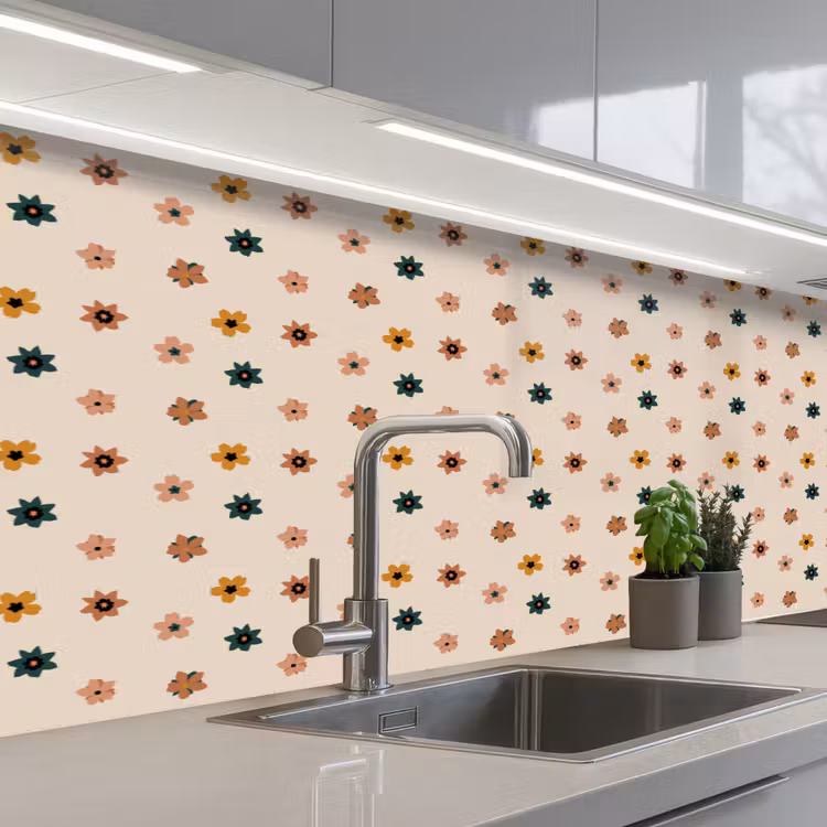 Kitchen splashback - Flowers - Patterns - Polka dots — 2