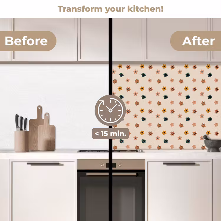 Kitchen splashback - Flowers - Patterns - Polka dots — 3