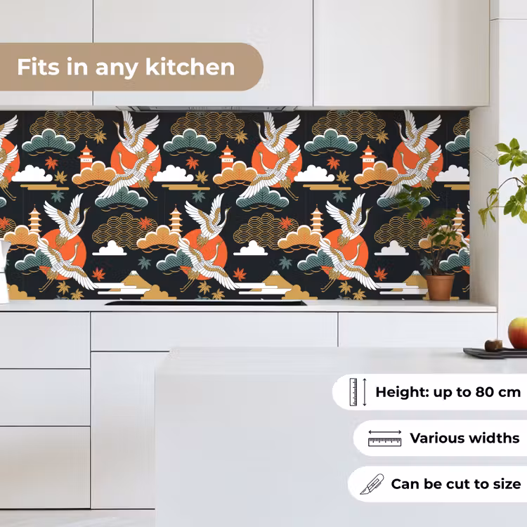 Kitchen splashback - Crane - Clouds - Japan - Pattern — 7