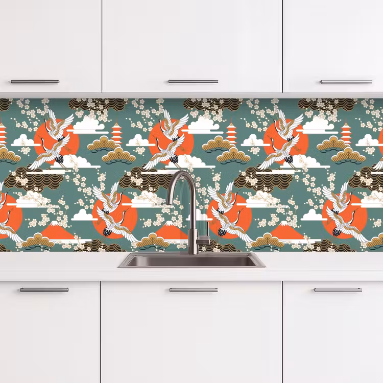 Kitchen splashback - Crane - Sakura - Sun - Patterns — 4