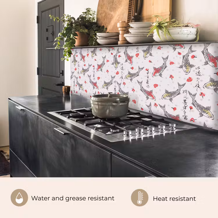 Kitchen splashback - Fish - Koi - Flowers - Patterns — 5