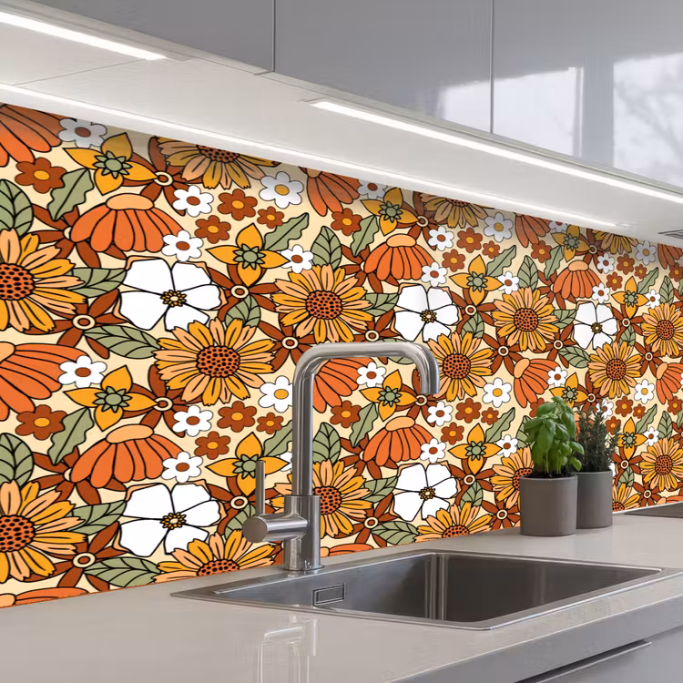 Kitchen splashback - Flowers - Vintage - Patterns — 2