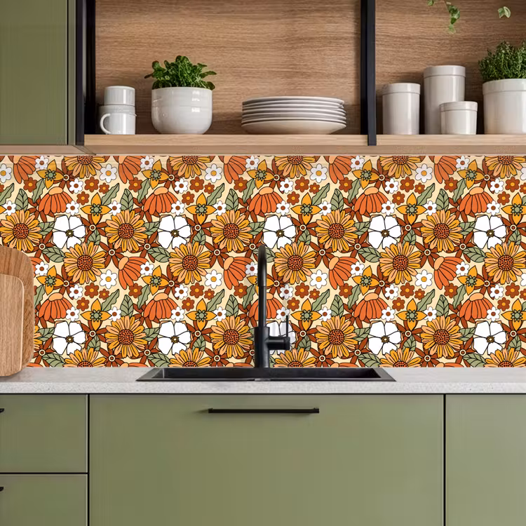 Kitchen splashback - Flowers - Vintage - Patterns — 8