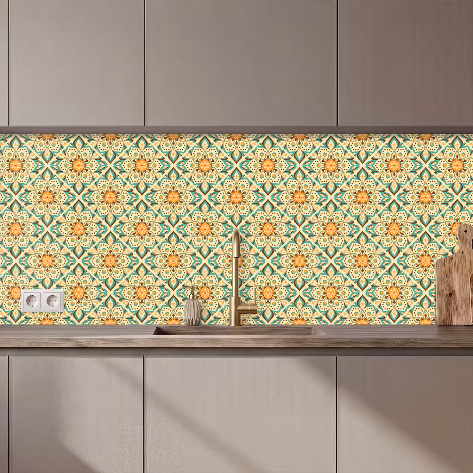 Kitchen splashback - Boho - Patterns - Mandala - Flowers — 1