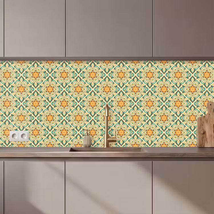Kitchen splashback - Boho - Patterns - Mandala - Flowers — 1