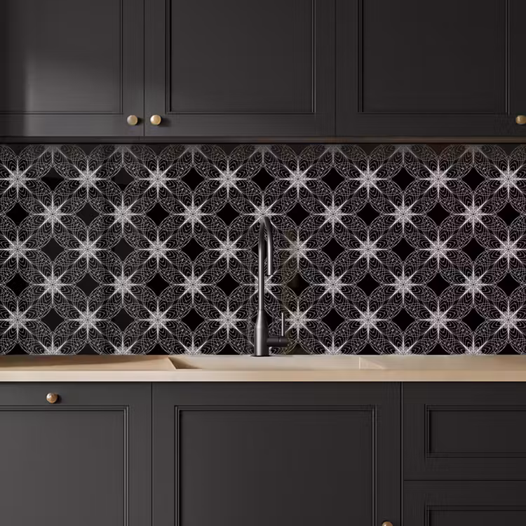 Kitchen splashback - Compass - Patterns - Black and White — 6