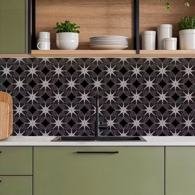 Kitchen splashback - Compass - Patterns - Black and White — 8