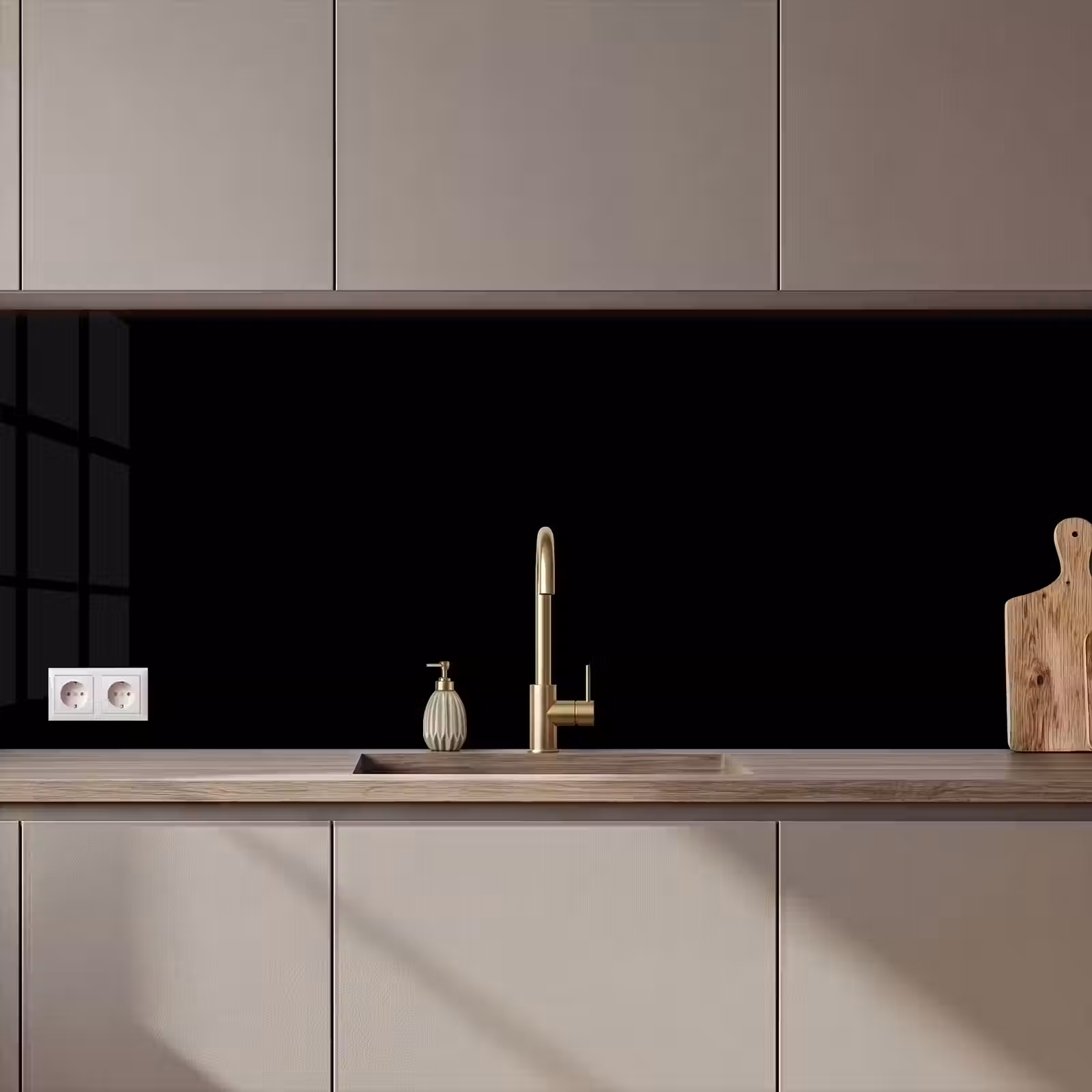 Kitchen splashback - Black - Solid color — 1