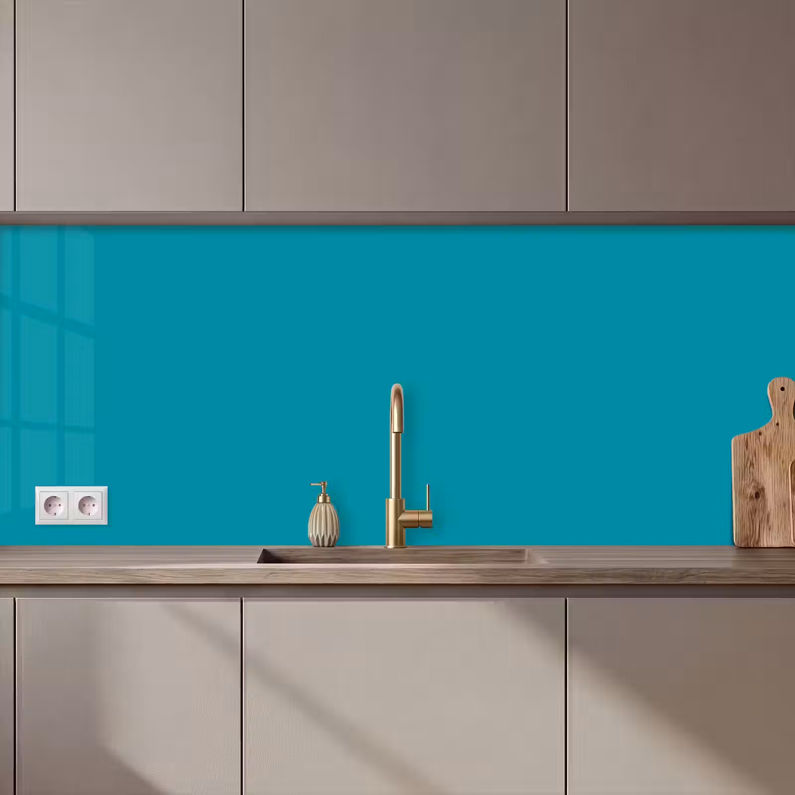Kitchen splashback - Blue - Solid color — 1