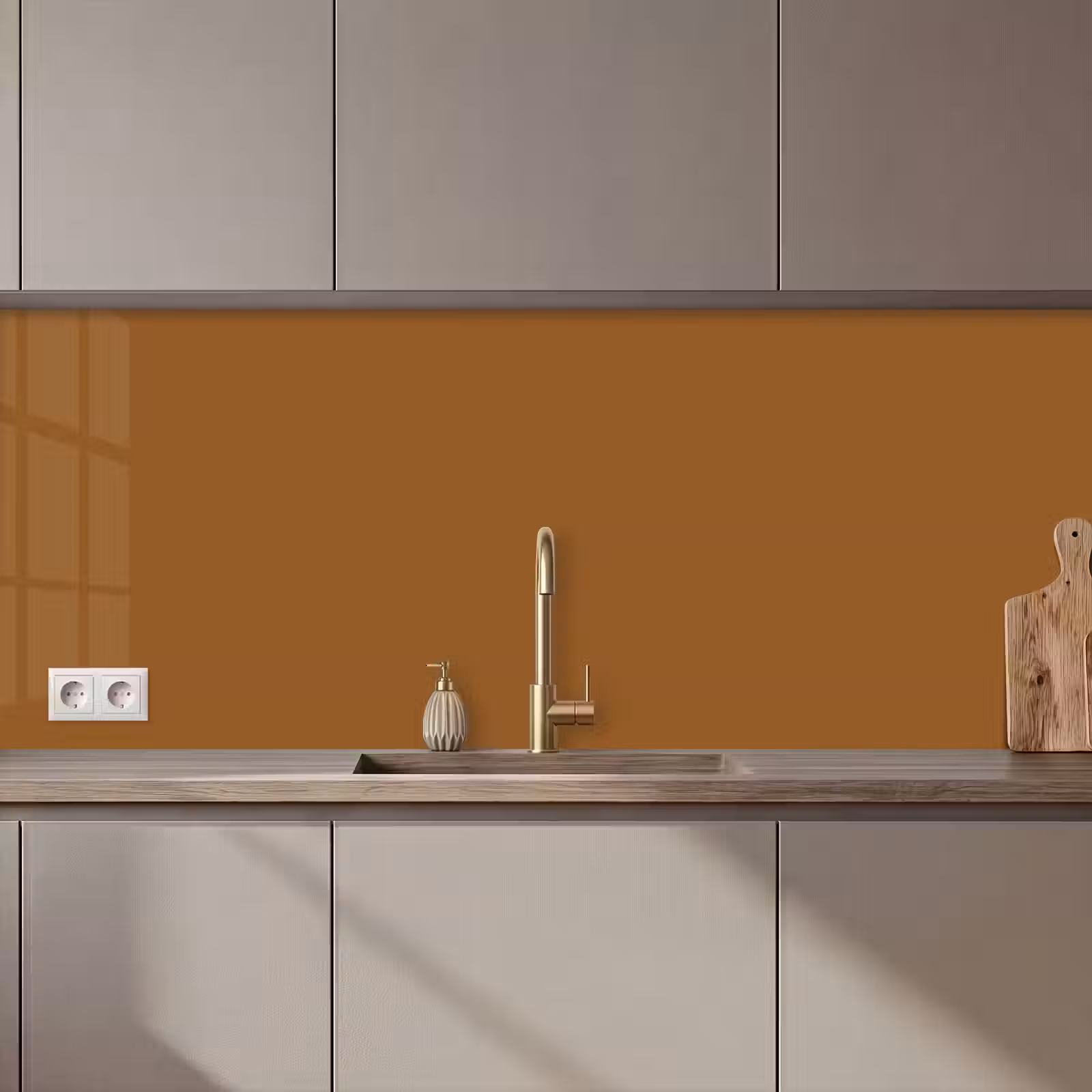 Kitchen splashback - Brown - Earth tone - Solid color — 1
